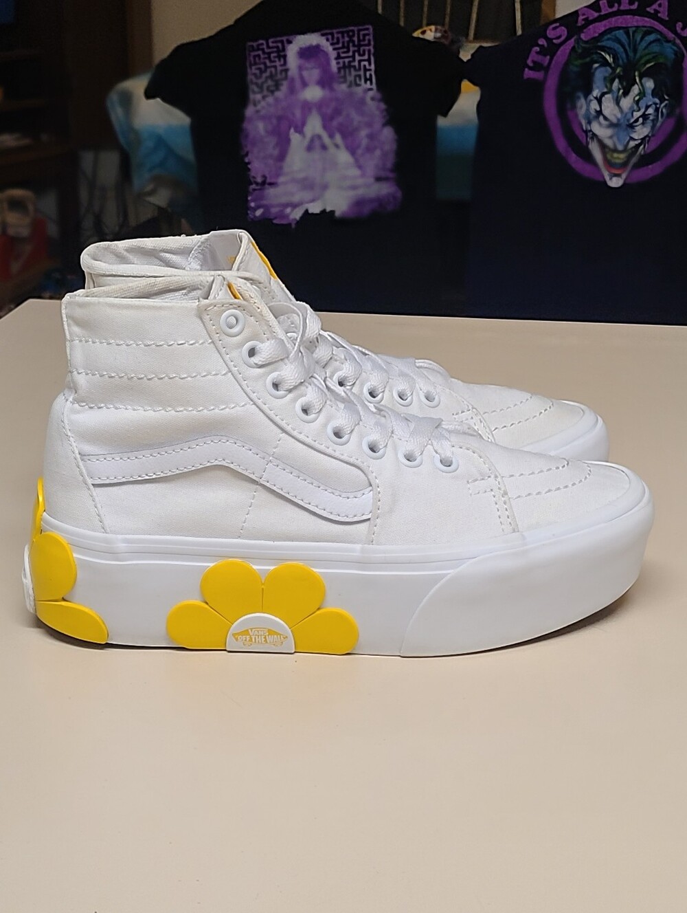 Vans SK8 Hi Sunflower Tapered Stackform platform  skateboard sneakers size 7 - Picture 7 of 9